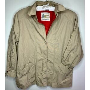 London Fog Vintage Khaki Rain Coat Jacket Women's Size 14